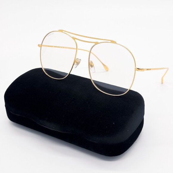 NEW GUCCI GG1479S 001 EYEGLASSES WOMEN GOLD AVIATOR EYEWEAR GUCCI - Picture 1 of 13